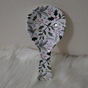 Holiday Spoon Rest White Green Red